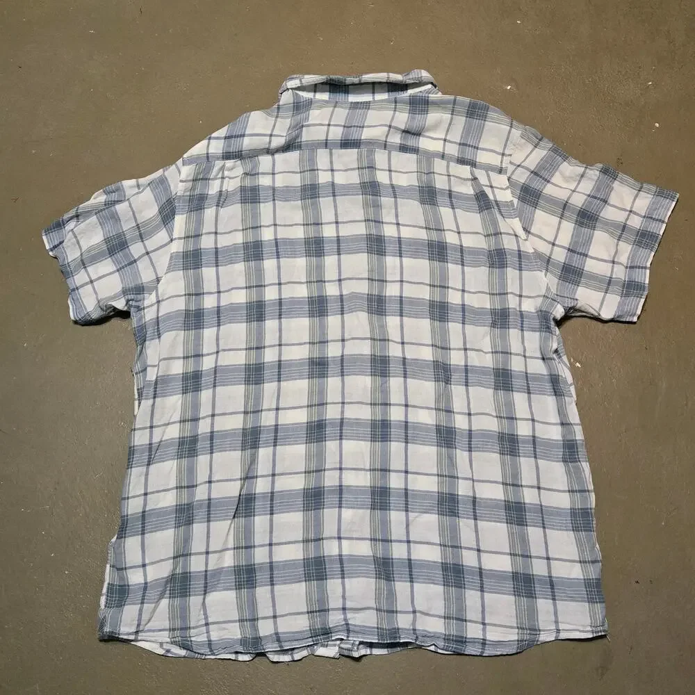 The North Face Plaid Short‎ Sleeve Button Up Shirt Men's Size XL